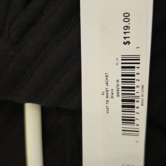 NWT Steve Madden Ottoman Knit Tie Waist Trench Coat Black XL - Picture 14 of 16